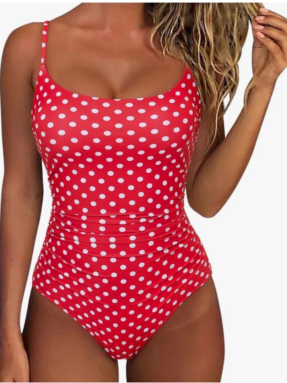 NWT Suuksess Women’s Red & White Polka Dot One-Piece Swimsuit